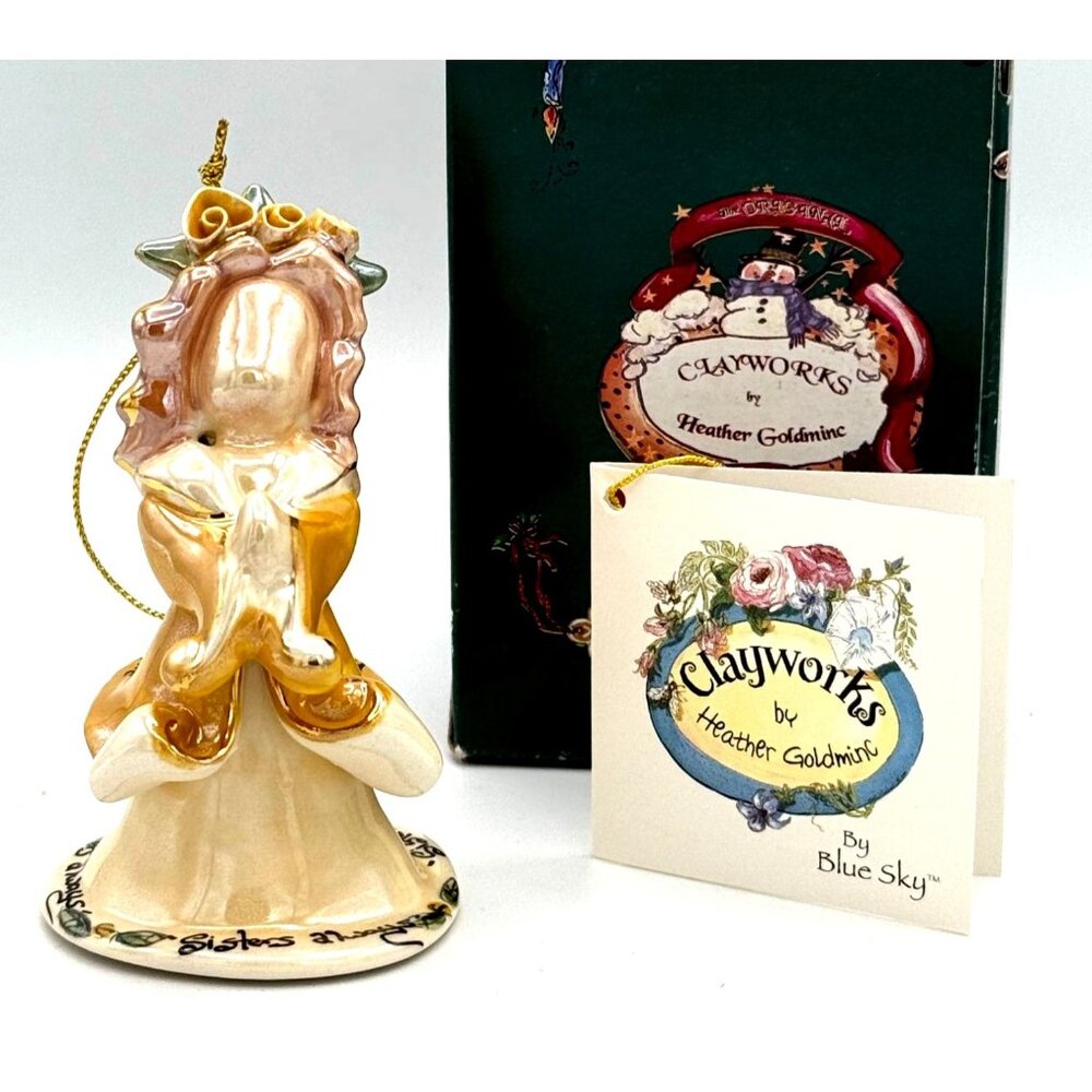 Sisters Always Yellow Ornament by Blue Sky Clayworks Heather Goldminc